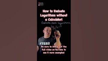 Evaluate Logs Without a Calculator! 🔓📚 #QuickMathTip