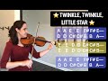 كيفية عزف أغنية Twinkle Twinkle Little Star على الكمان درس تعليمي سهل للغاية مفتاح A 