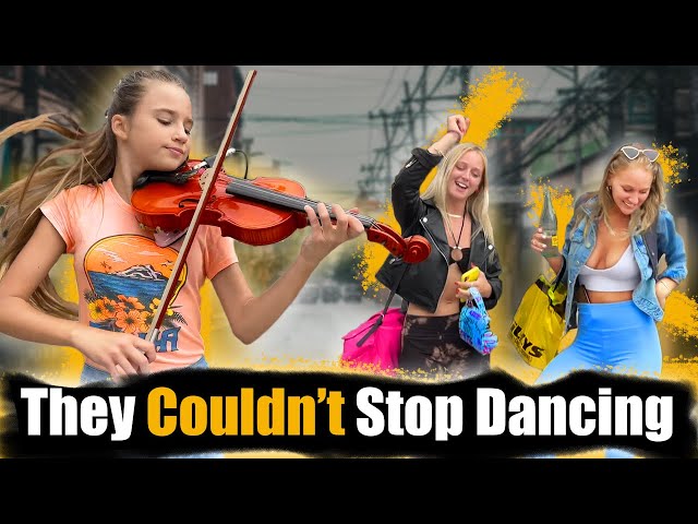 Dancing Girls dance to Dance Monkey - Tones and I | Street Performance - Karolina Protsenko Violin class=