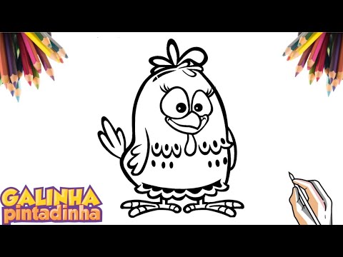 COMO DESENHAR A GALINHA PINTADINHA /// HOW TO DRAW PAINTED CHICKEN 