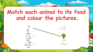 Pre-Primer EVS Lesson | Every Page Explained for Kids  |  Draw lines to match animals and food