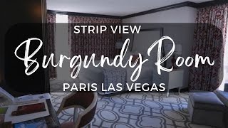 Paris Hotel and Casino, Room Tour Eiffel Tower View Burgundy Room