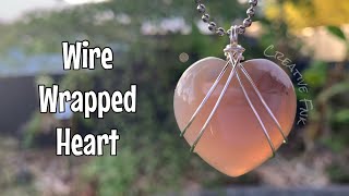 How to wire wrap a heart shaped crystal - simple and fast!