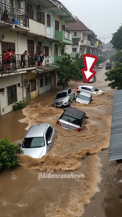 Detik-detik Banjir  Hanyutkan Mobil di Bekasi #shorts  #BanjirBekasi #DaruratCuaca