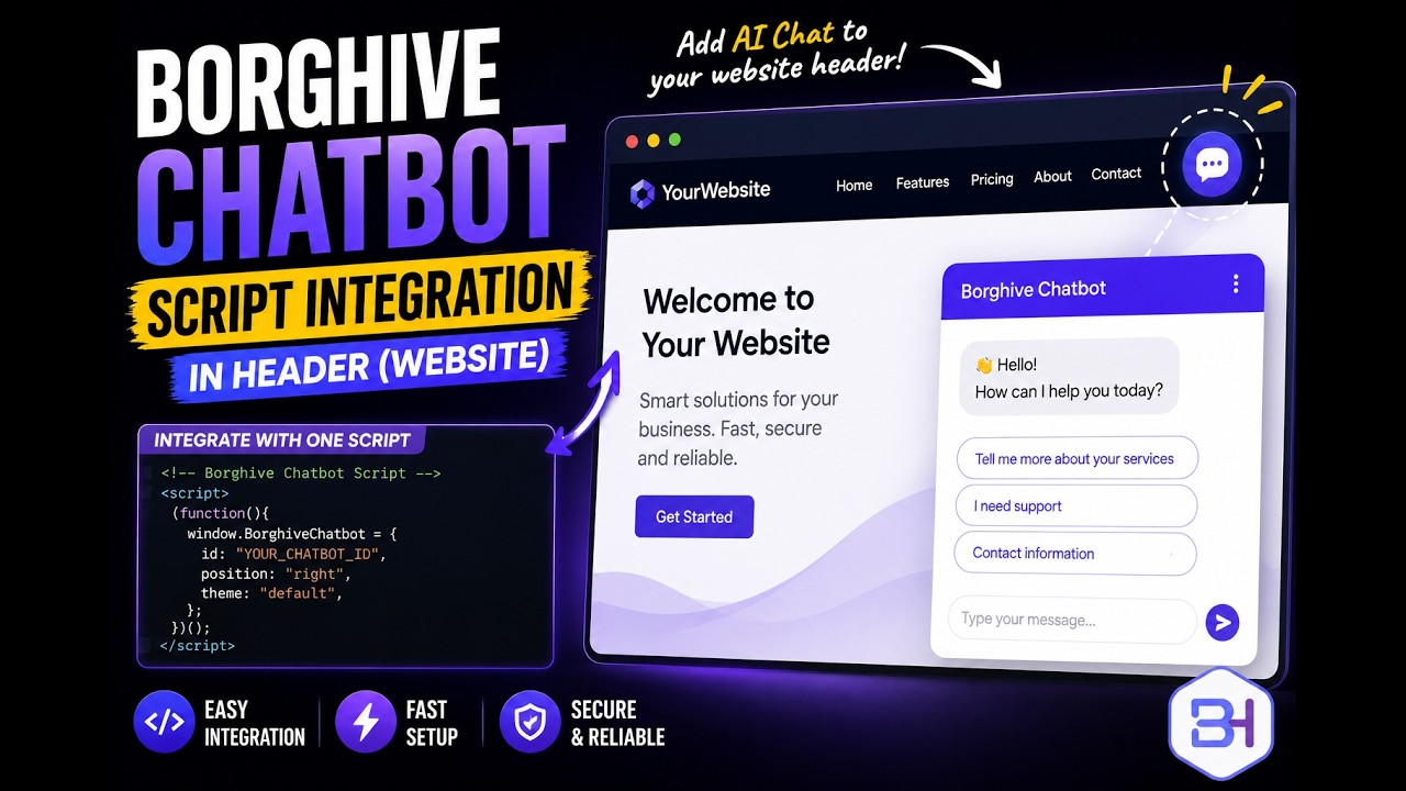 Borghive Chatbot Script Integration in Website | Full Setup Guide - YouTube