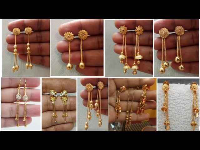 सुई धागा earrings के नये- नये डिजाइन सिर्फ 4 gm से कम में भी || sui dhaga  earring design with price - YouTube