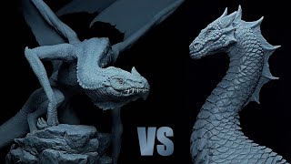 : Sculpting Legendary Dragons from Germanic Mythology | Lindwurm VS Gluhschwanz