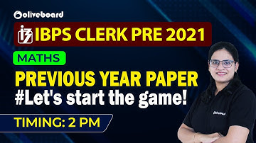 IBPS Clerk Maths 2021 | IBPS Clerk Pre Maths Previous Year Question Paper 2021 #Let