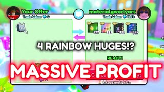 Trading Montage #12 | MASSIVE PROFIT 4 RAINBOW HUGES!? | Pet Simulator 99 | Roblox