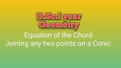 Equation of chord joining two points on a conic