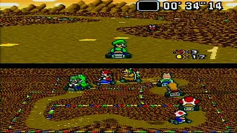 Super Mario Kart - (Flower Cup) Choco Island 1 *Gameplay* [SNES]