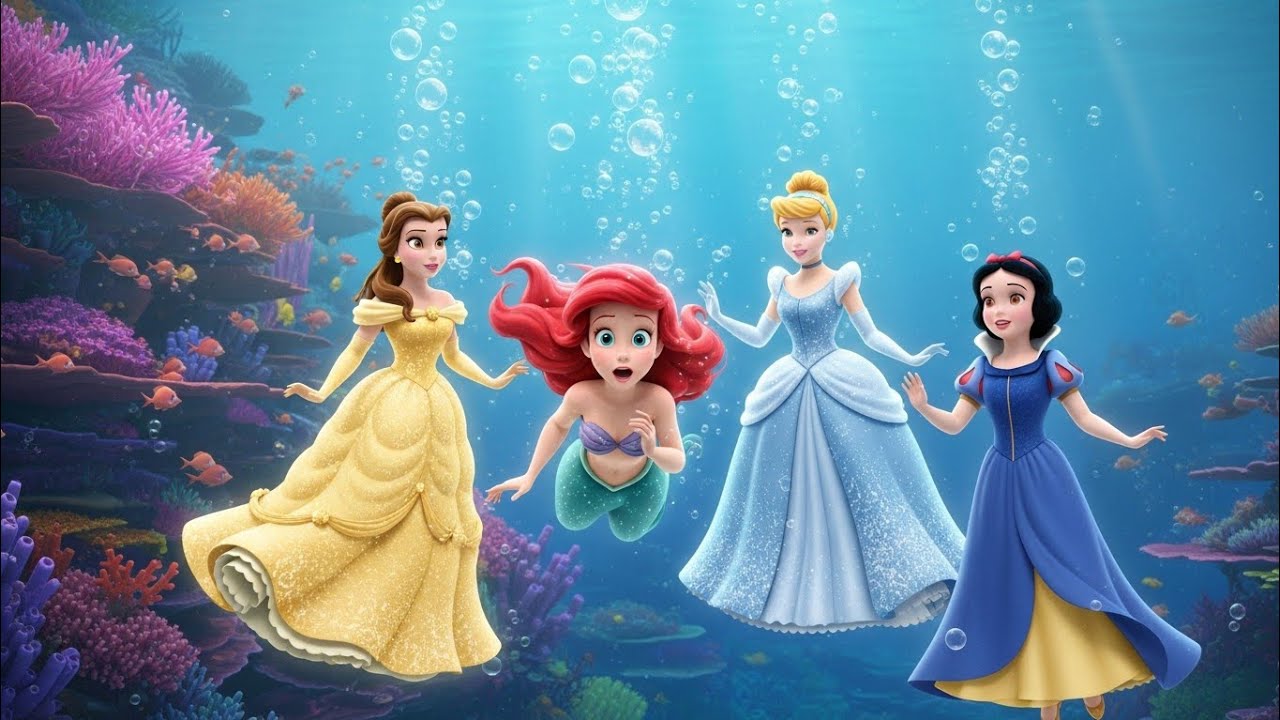 🧜‍♀️💖 Ariel Meets All Princesses Underwater! 🌊👑✨ Magical Ocean Adventure! 🐠