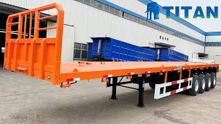 TITAN 4 Axle Semi Flatbed Trailer with Front Board for Sale