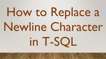 How to Replace a Newline Character in T-SQL