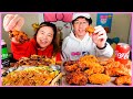 EATING MY MOM’S FAVORITE FOODS (Korean fried chicken, japchae, galbi) l MUKBANG