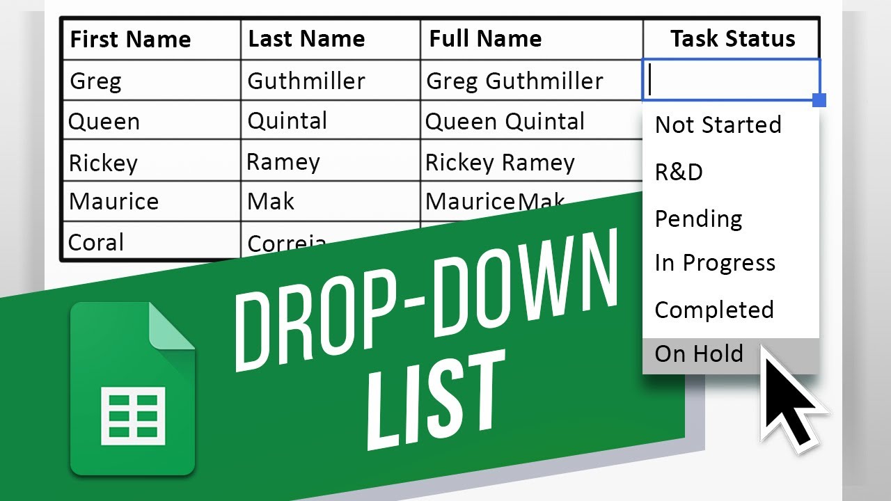 how to create drop down list in google sheets