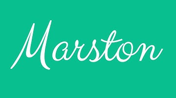 Learn how to Sign the Name Marston Stylishly in Cursive Writing