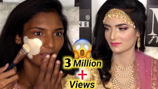 Incredible makeup transformation 💄 How to do fair makeup on dark skin || full coverage foundation