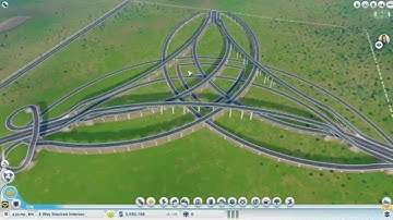 SimCity 5 - short 1min Tour - 9 way stacked intersection