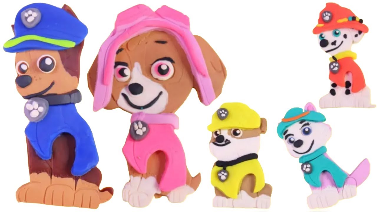 PAW PATROL Play Doh Hero Set: DIY Pups Chase, Skye, Marshall Art - YouTube