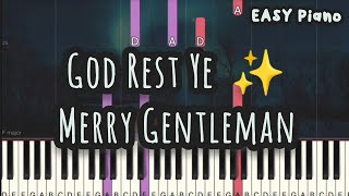 God Rest Ye Merry Gentleman | Christmas Carol | X'mas Song (Easy Piano, Piano Tutorial) Sheet