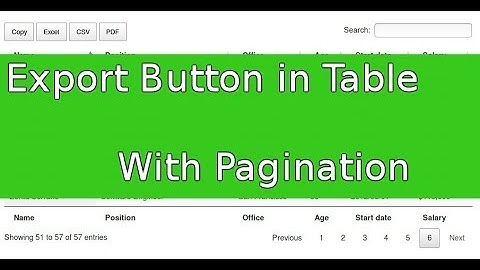 HTML Table with Pagination and Export Button