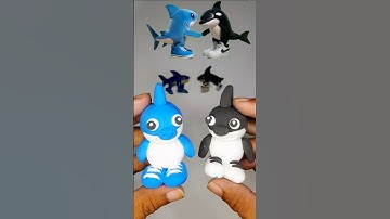 Italian Brainrot Color Mixing tralalero tralala and orcalero orcala cute clay 🦈 👟🐬👟 part 9