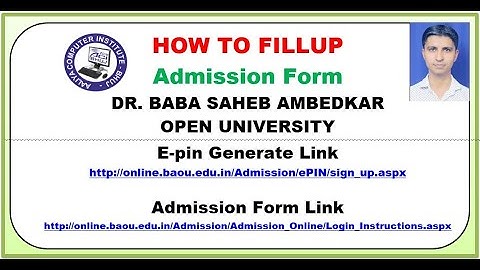 BAOU Admission Form (How to Fillup Dr Baba Saheb Ambedkar Open University Admission Form)