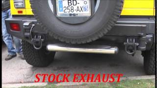 Hummer H2 V8 6.0L Dynomax VS stock exhaust sound comparison Hummer H2 Exhaust Sound Acceleration 6 0 V8