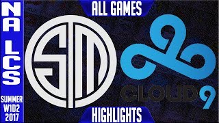 TSM vs C9 ALL GAMES Highlights - NA LCS Summer Split 2017 W1D2 - Team Solomid vs Cloud 9