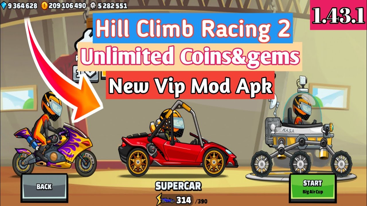 Hill Climb Racing 2 New Vip Mod apk version 1.43.1