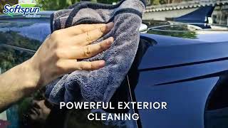"Best Microfiber Cleaning Cloths for a Spotless Shine | SOFTSPUN 4pcs Multi-Color" screenshot 3