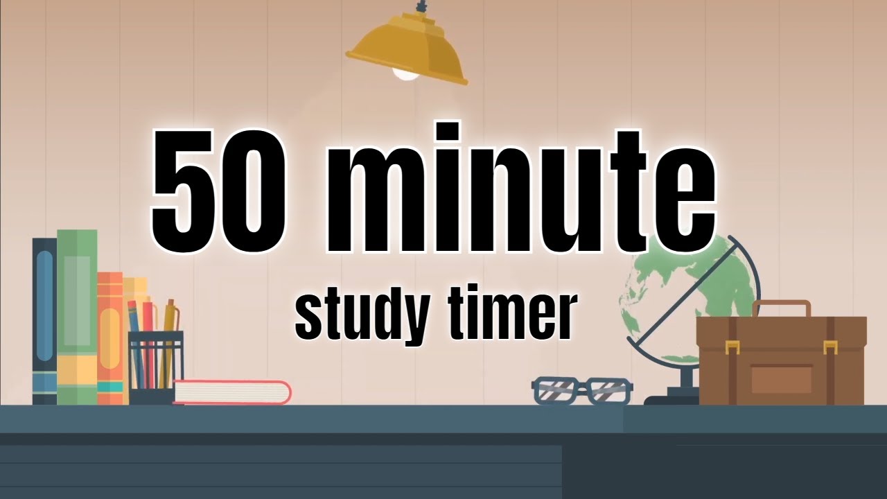 Relaxing 50 minute study timer with alarm & no music | 25/5/20 - YouTube
