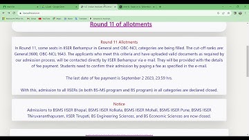 IISER 2023 Round 11 Finally allotted #iiser #iiser2023 #iiser_aptitude_test #iat2023 #iat