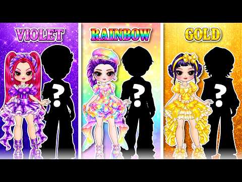 Huntrix & Saja Boys: Rainbow vs Golden vs Amethyst Couple Contest! | DIY Fashion Paper Dolls