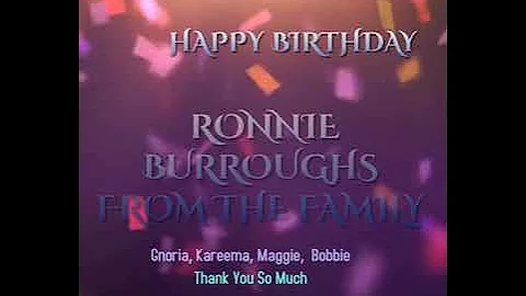 Ronnie Burroughs Birthday Tribute with  DeMonica F...