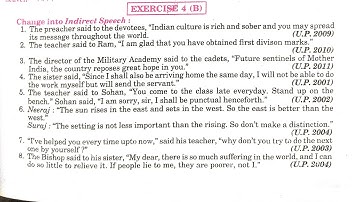 class 12 english grammar direct and indirect | exercise 4b class 12 | direct and indirect exercises