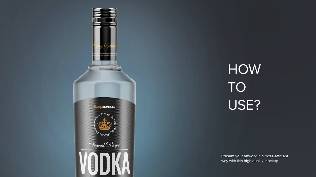 Vodka Bottle With Shrink Band Mockup - 2 Free Vodka Mock ...