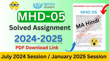 MHD 05 Solved Assignment 2024-25 Free PDF | MHD 5 Solved Assignment 2024-25