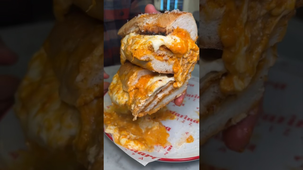 The VODKA BURRATA CHICKEN CUTLET HERO from Marinara Pizza in Roslyn, NY! Yes, please. #DEVOURPOWER
