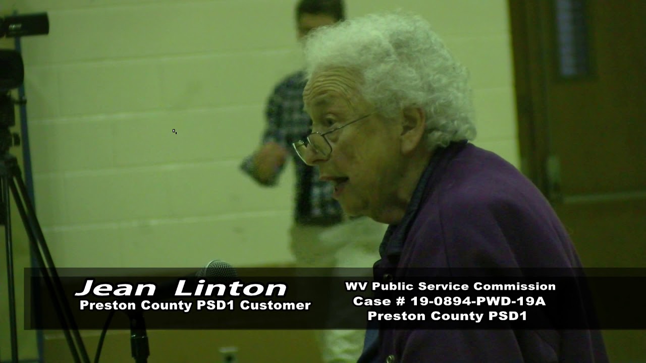 Preston County PSD1 WV PSC CASE 19 0894PWD 19A Rate Hearing Public