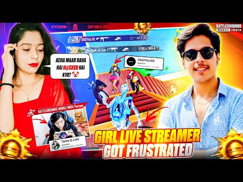 💀youtube Girl Live Streamer Got Frustrate & Called Me Ha*ker?😱top 100 Conqueror Lobby 1v4 - Bgmi