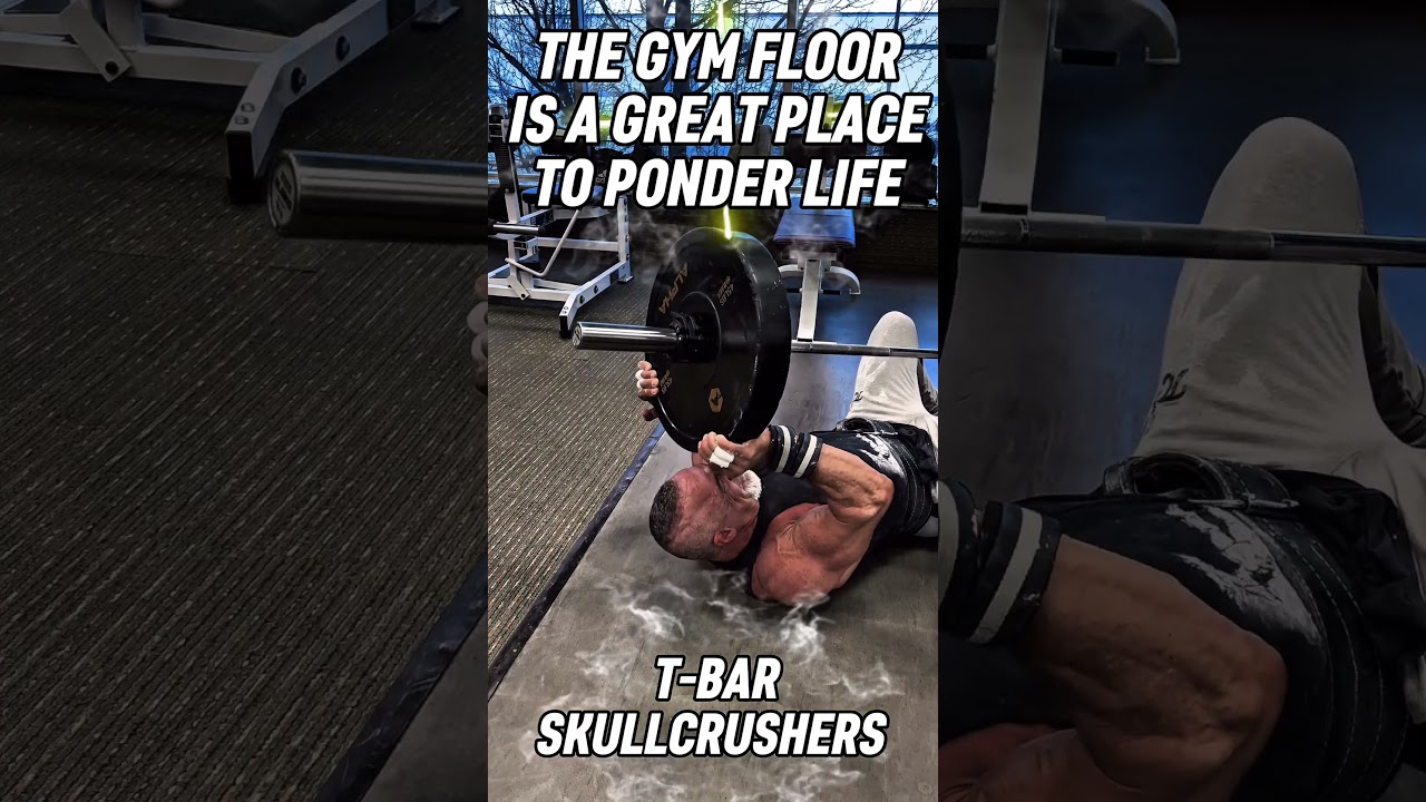 T-BAR SKULLCRUSHERS #GYMLIFE #GYM #motivation #ponder #gymhumor