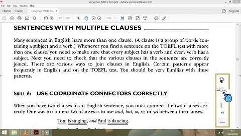 TOEFL Structures Skill 6 Use Coordinate Connector Correctly