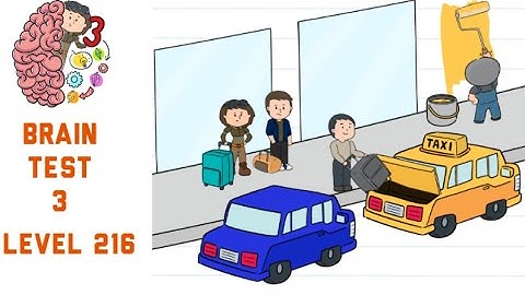 Brain Test 3 Level 216 They need a taxi Walkthrough
