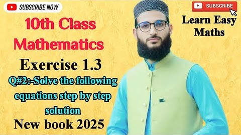 chapter 1 Exercise 1.3 Question 2 Find the value of the following equations New book 2025