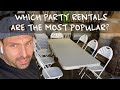 Which party rental business items are the most popular