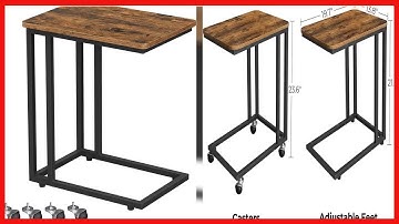 Great product -  VASAGLE End/ Side Table, TV Tray, C Shaped Snack Table with Metal Frame, Rolling Ca