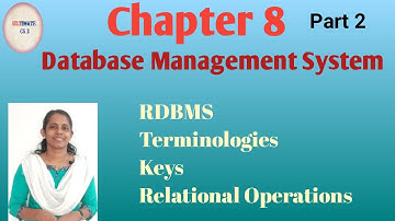 Chapter 8 Database Management System|Part2|Plus Two Computer Science|Plus two Computer Application