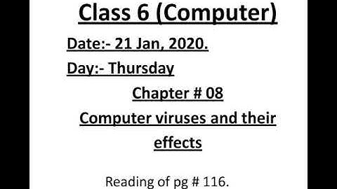Class 6(Computer), chapter #8  Reading pg #116.